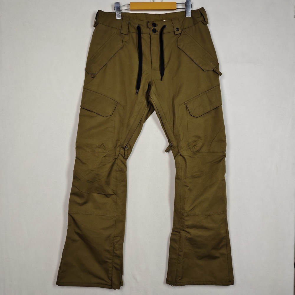 Burton Snowboard Pants Mens Size M Olive Green Cargo Ski Trousers Ventilated